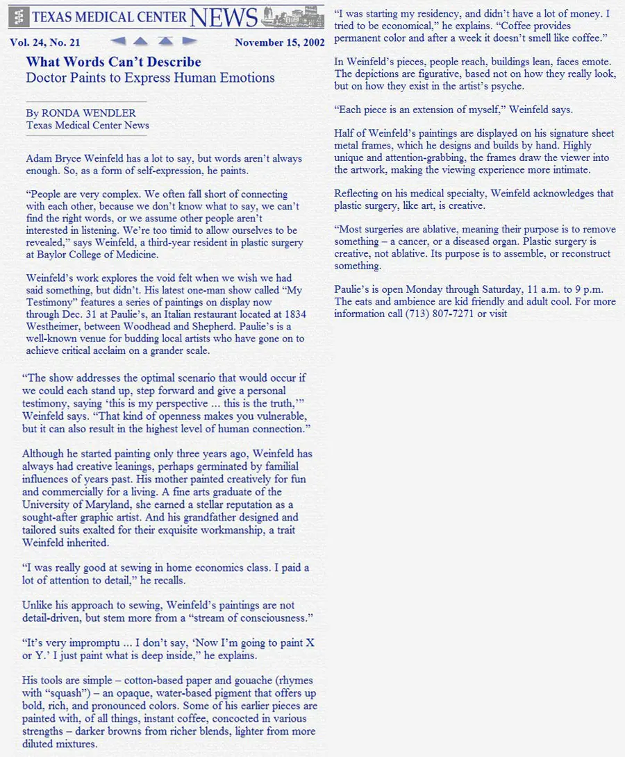 Articles of Texas MEdican Center News