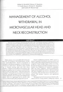 Article about alcohol withdrawal