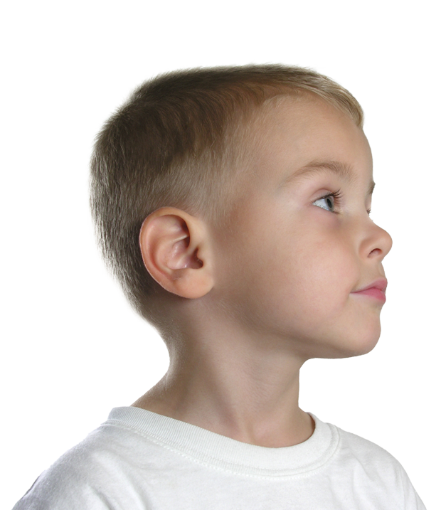 Profile image of a young boy highlight his ears