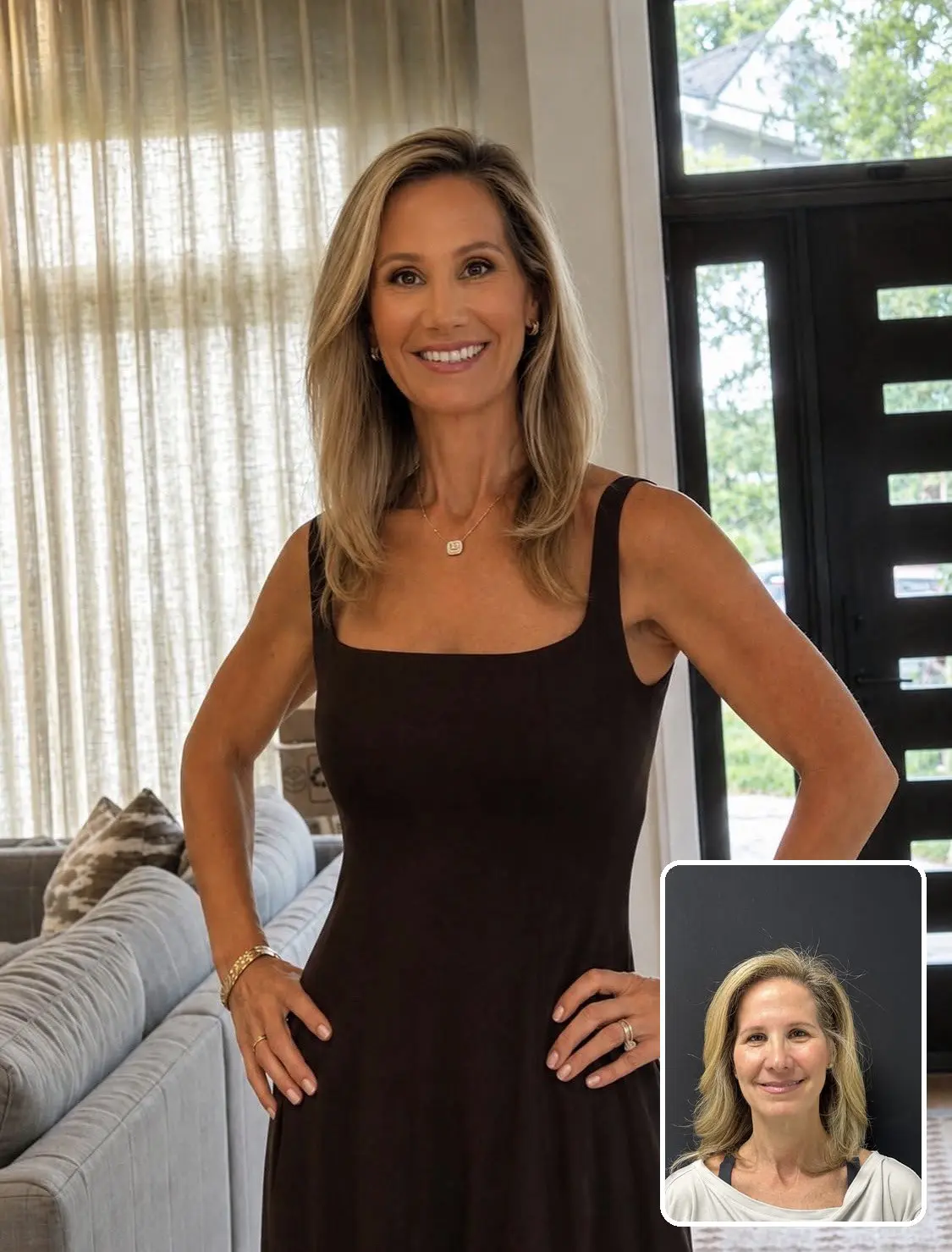 1 month after hidden scar upper facelift