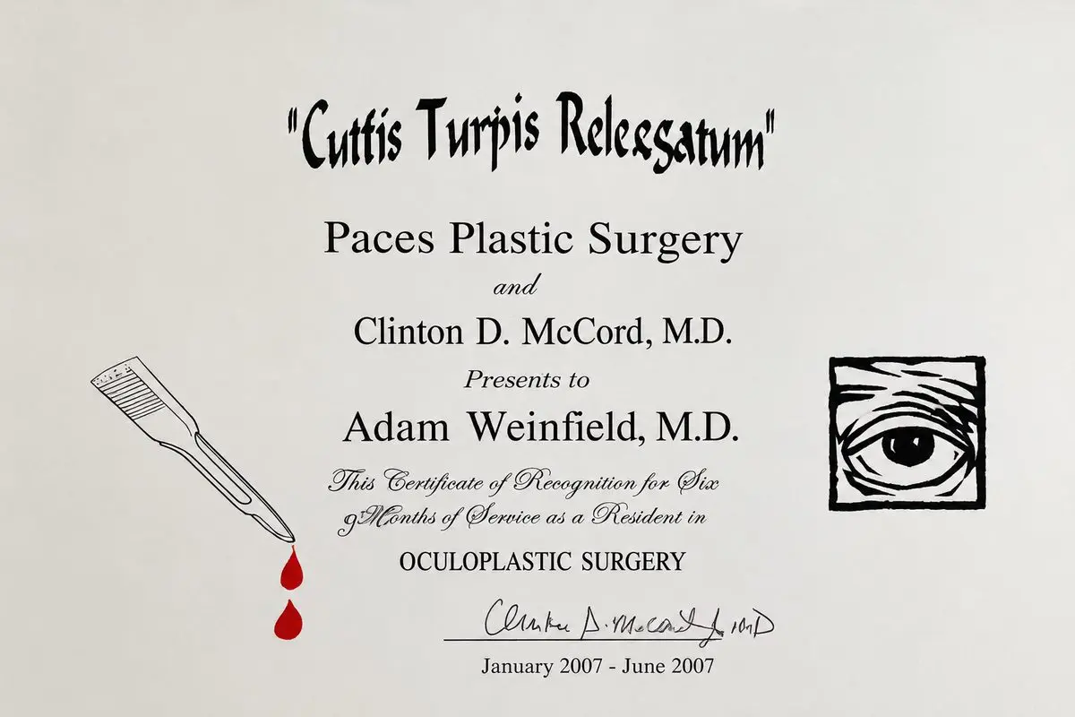 Oculoplastic surgery diploma