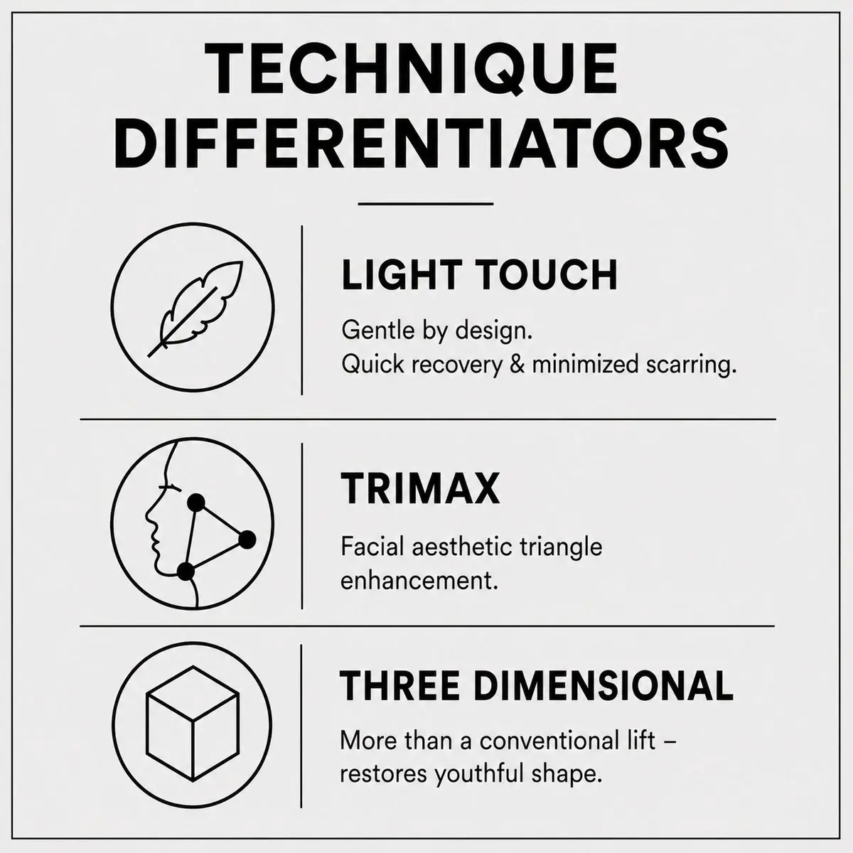 Technique differentiators