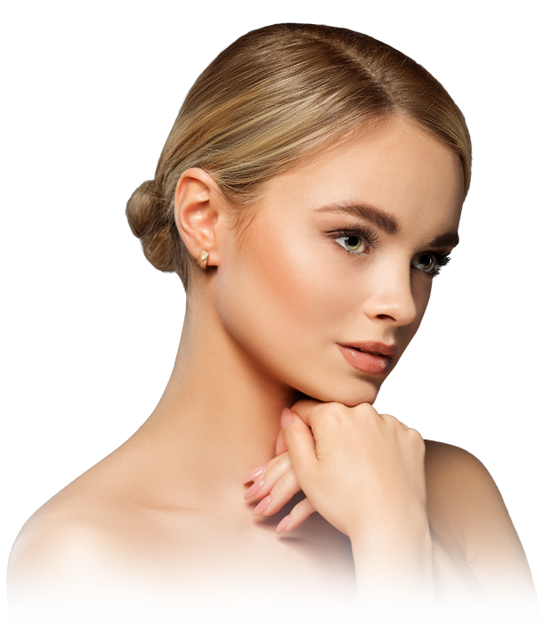 Woman with her hand on her chin
