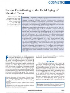 FacialAgingofIdenticalTwinsPlastReconstrSurg2009vol123n4p1321-1