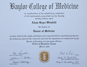 medical medicine baylor diploma dr college tx houston