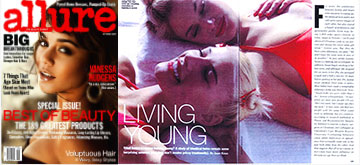 Cover and spread of Allure magazine