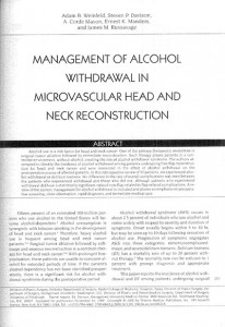 Article about alcohol withdrawal