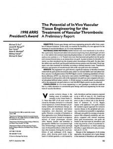 Article of 1998 ARRS president's award