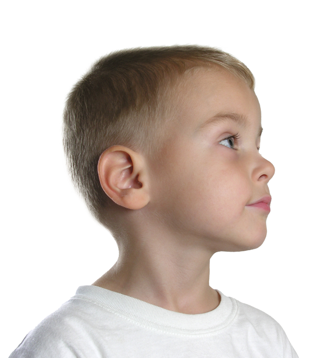 Profile image of a young boy highlight his ears