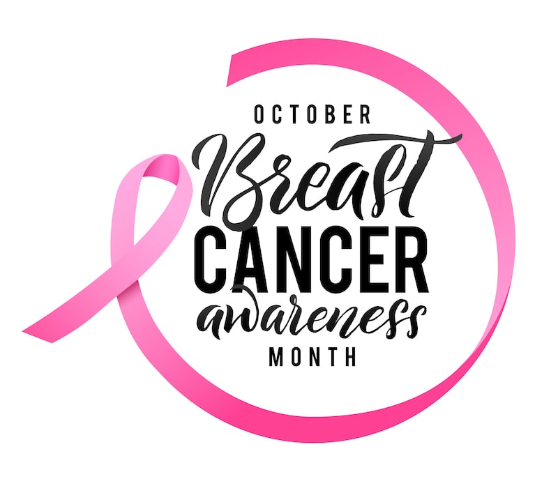 Breast cancer awareness ribbon and logo